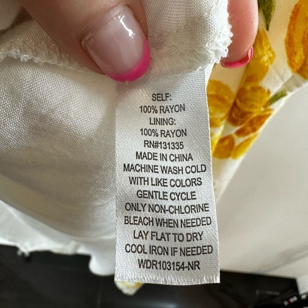 Socialite Lemon Print Rayon Mini Dress - Picture 12 of 12